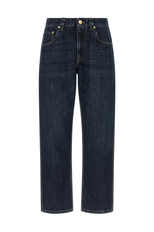'Shiny Bartack' jeans Blue
