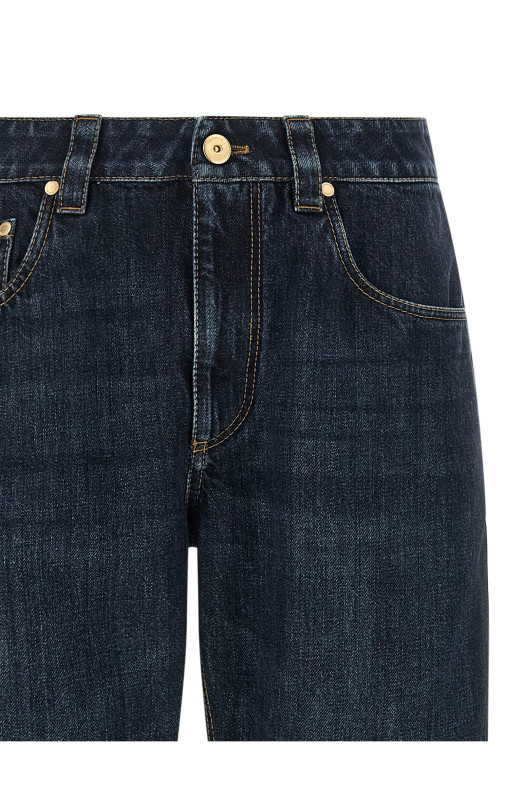 'Shiny Bartack' jeans Blue