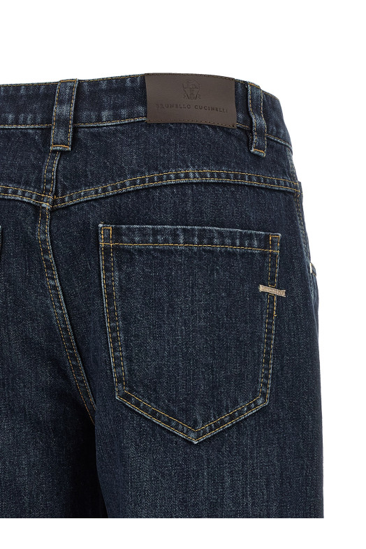 'Shiny Bartack' jeans Blue
