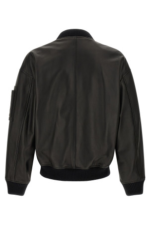 Шкіряна куртка-бомбер, чорна DSQUARED2 S74AM1502SY1491900