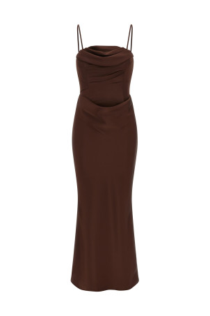 'Corsage Long' dress Brown
