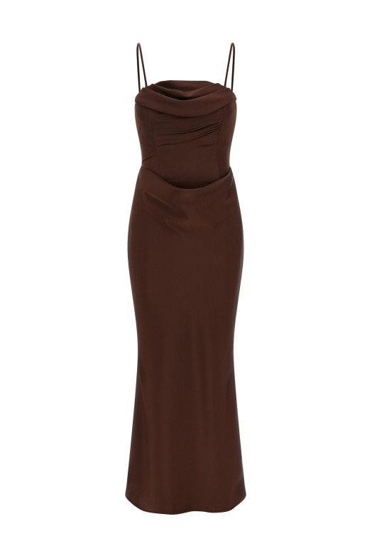 'Corsage Long' dress Brown