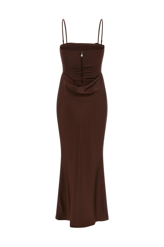 'Corsage Long' dress Brown
