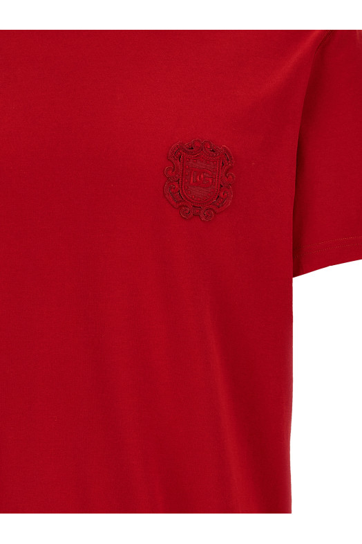 Футболка с вставками в тон, красная DOLCE & GABBANA G8TQ8ZG7QNNR2254