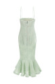 'Flower Mesh Flounce' dress Green