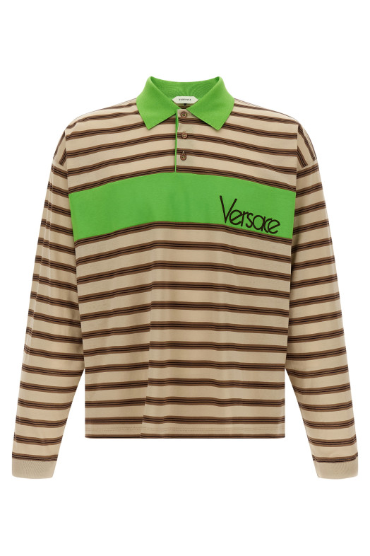 Поло с инкрустацией, многоцветное VERSACE 10255121A184396K980