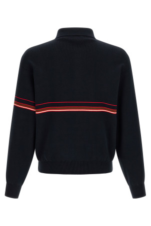 Inlaid striped polo shirt Blue
