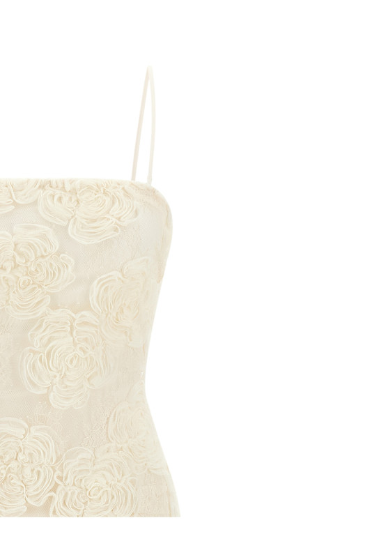 'Flower Mesh Tube' dress White