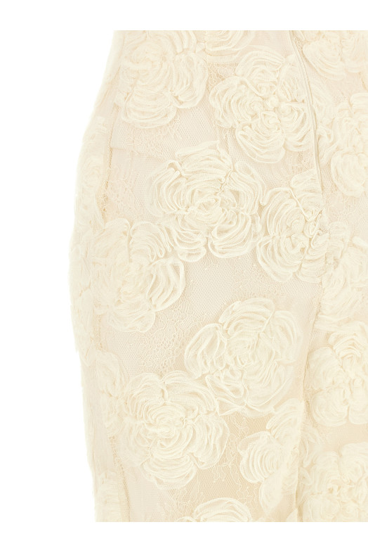 'Flower Mesh Tube' dress White