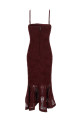 'Flower Mesh Flounce' dress Bordeaux