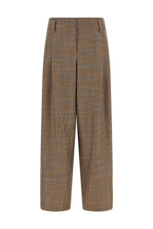 Prince of Wales lamé pants Brown