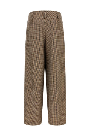 Prince of Wales lamé pants Brown