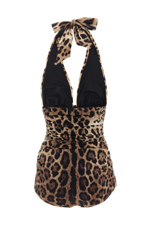 'Leopardo' one-piece swimsuit Brown