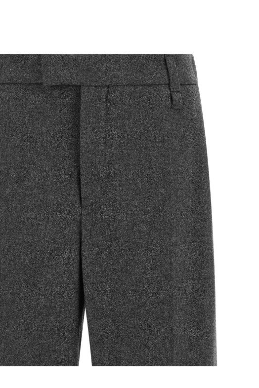 Шерстяные и кашемировые брюки серого цвета BRUNELLO CUCINELLI MB162P8492C032