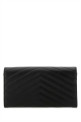 Черный кожаный кошелек Black SAINT LAURENT (372264BOW01)