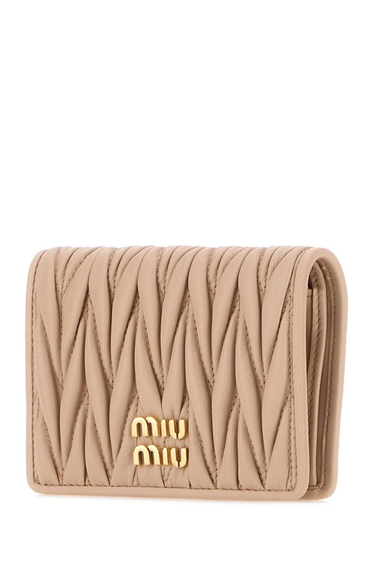 Розовый кожаный кошелек MIU MIU (5MV204AFPP)