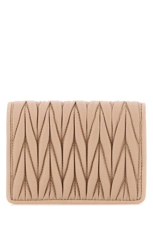 Розовый кожаный кошелек MIU MIU (5MV204AFPP)