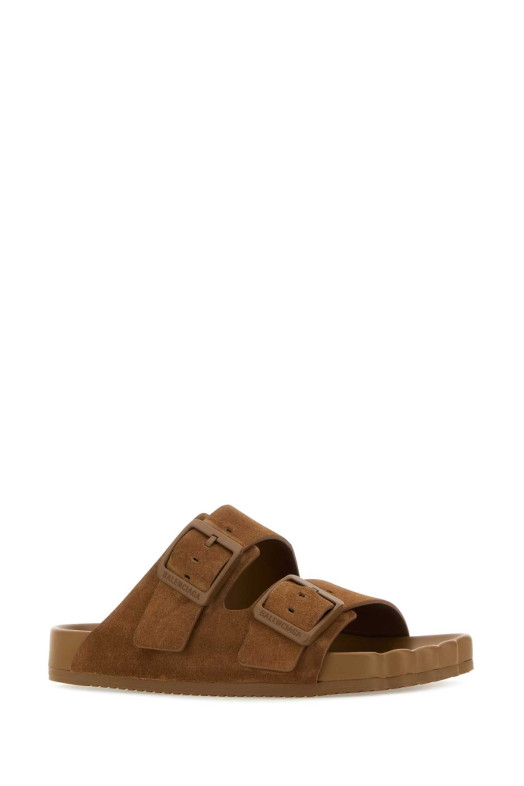 Camel suede Sunday slippers BALENCIAGA (761342WCGA1)