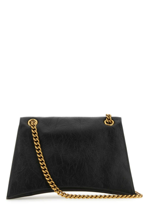 Black leather medium Crush shoulder bag Black BALENCIAGA (785602210IT)