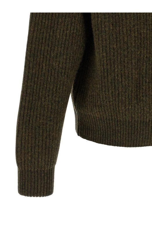 Свитер с полузастежкой-молнией, зеленый JIL SANDER J22GP0291J14848312