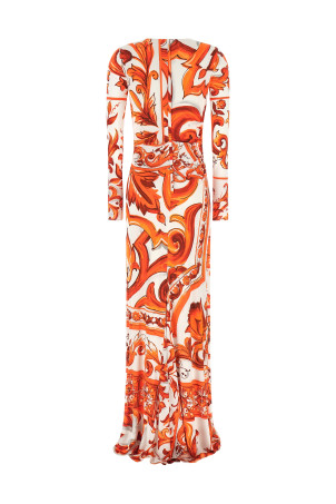 'Maiolica' dress orange
