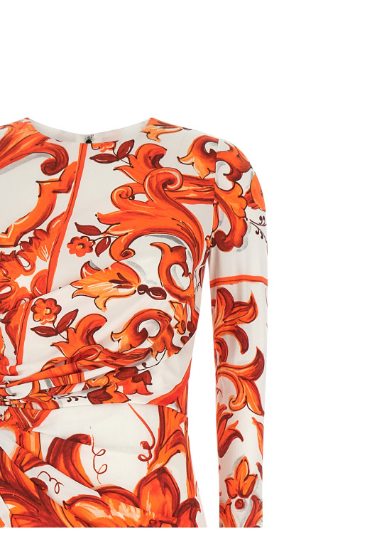 'Maiolica' dress orange