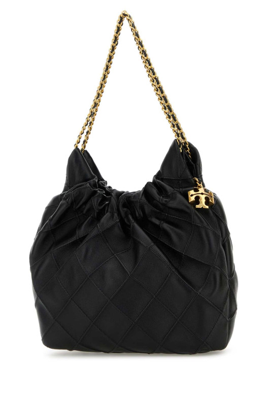 Черная кожаная мини-сумочка Fleming от TORY BURCH (162451)