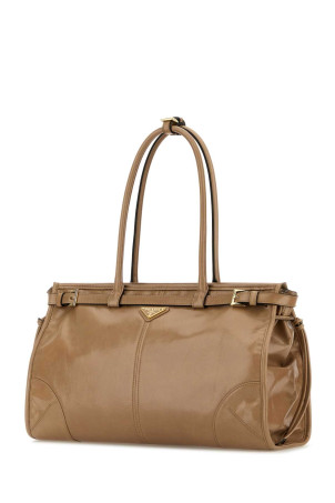 Шкіряна сумка через плече кольору капучино від PRADA (1BA433VMOO2CYR)