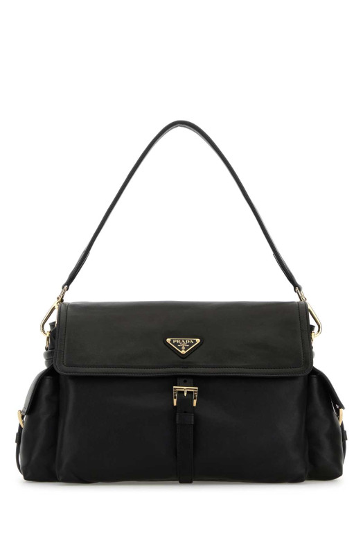 Black leather shoulder bag Black PRADA (1BD391VNOO2DX8)