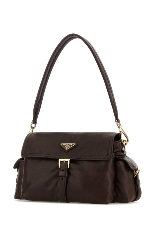 Dark brown nappa leather Prada Explore shoulder bag PRADA (1BD394VNOO2DX8)