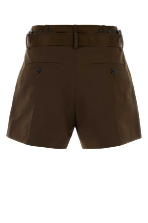 Olive green polyester blend shorts SACAI (2608291)