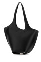 Средняя сумка через плечо La Scoop из черной кожи, белого цвета, THE ATTICO (260WAH00062LBT019AA)