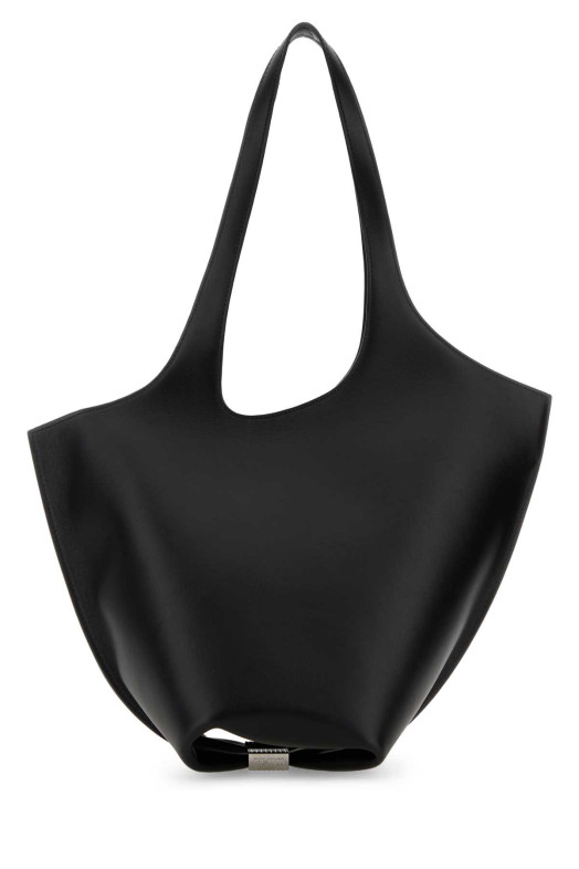 Средняя сумка через плечо La Scoop из черной кожи, белого цвета, THE ATTICO (260WAH00062LBT019AA)