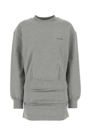 Grey stretch cotton sweatshirt mini dress THE ATTICO (260WCA00393JJF006AA)