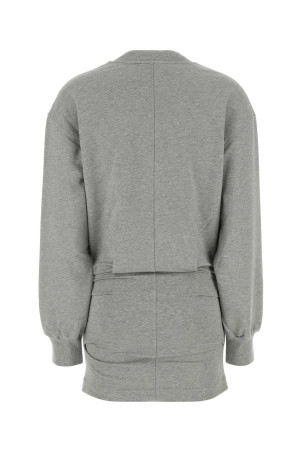 Grey stretch cotton sweatshirt mini dress THE ATTICO (260WCA00393JJF006AA)