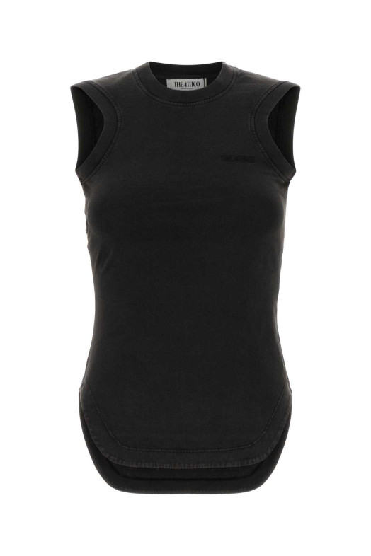 Dark brown cotton tank top THE ATTICO (260WCN00003JJJ025AA)