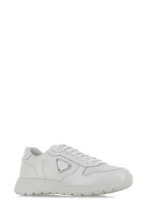 White nylon and leather Prax 2.0 sneakers Black PRADA (2EE443FG0003LF5)