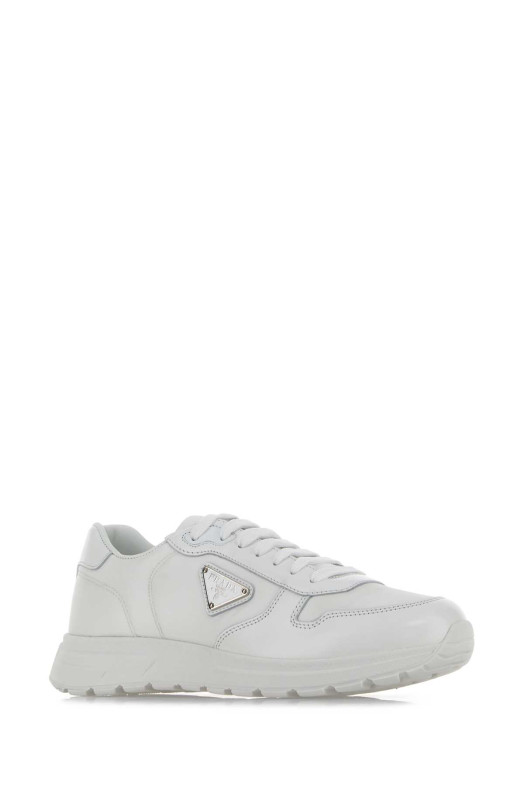 White nylon and leather Prax 2.0 sneakers Black PRADA (2EE443FG0003LF5)