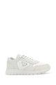 White leather and fabric sneakers Black PRADA (2EE444FG0003LNW)