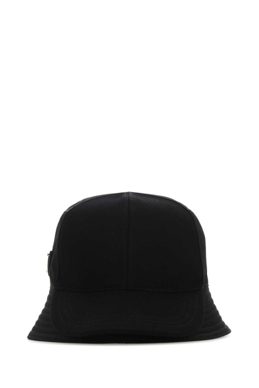 Черная шляпа из ре-нейлона и габардина PRADA (2HC2812D0V)