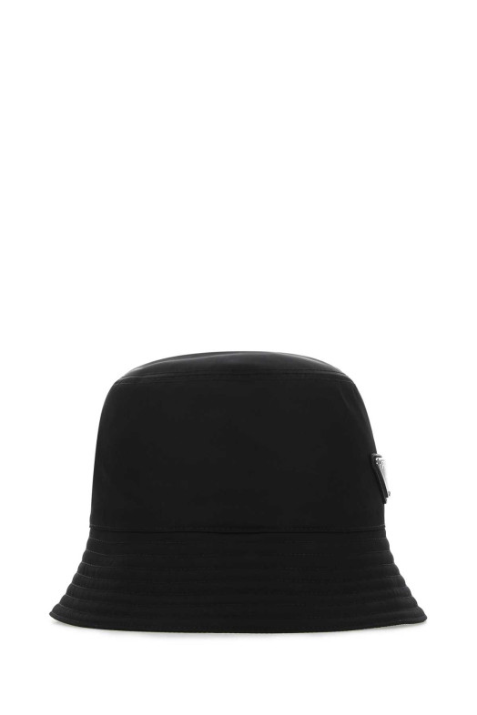 Черная шляпа из ре-нейлона и габардина PRADA (2HC2812D0V)