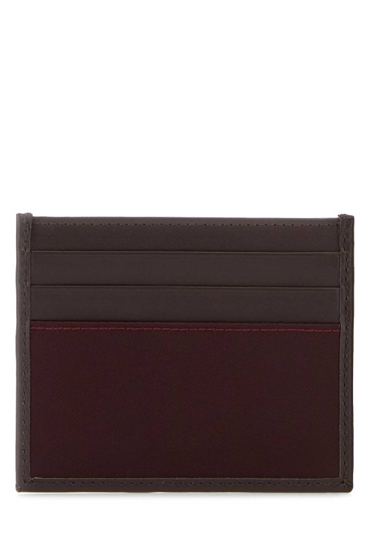 Кожаный визитник темно-коричневого цвета PRADA (2MC0252DW3)