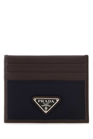 Темно-коричневий шкіряний картхолдер Blue PRADA (2MC0252DW3)
