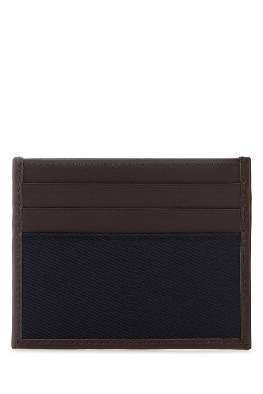 Коричневый кожаный держатель для визиток Blue PRADA (2MC0252DW3)