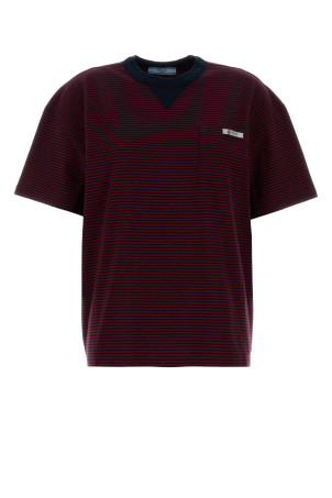 Embroidered cotton oversize t-shirt PRADA (3575BSOOO18V9)