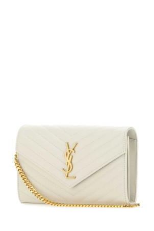 Ivory leather clutch SAINT LAURENT (377828BOW01)