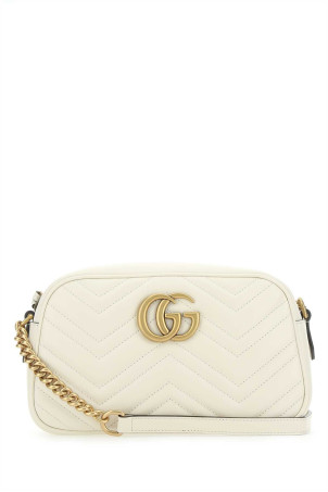 Невелика сумка через плече Marmont з шкіри кольору слонової кістки від GUCCI (447632DTD1T)