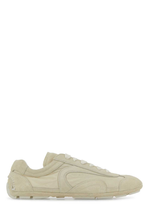 Ivory suede and Re-Nylon Montecarlo Re-Edition 2005 sneakers PRADA (4E1165FG001D7R)