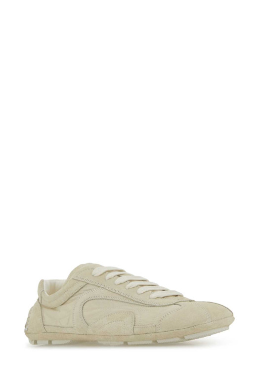 Ivory suede and Re-Nylon Montecarlo Re-Edition 2005 sneakers PRADA (4E1165FG001D7R)