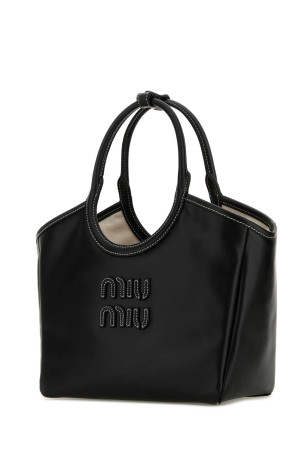 Black leather IVY handbag Black MIU MIU (5BA284VOON2CRW)
